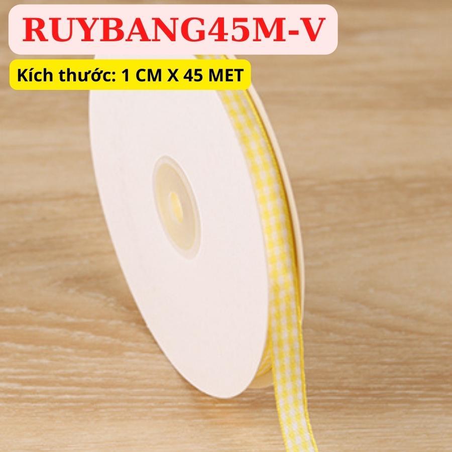 Ruy Băng Caro Trang Trí Hộp Quà Bánh Phụ Kiện Tóc May Mặc Handmade RỘNG 45 CM CUỘN 1 MÉT – RUYBANG45M