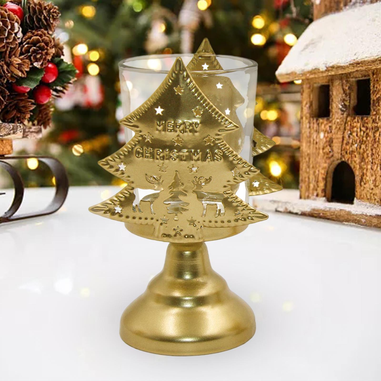 Christmas Votive Candle Holders, Tealight Holders Decorative for Christmas Holiday Party Home Decor
