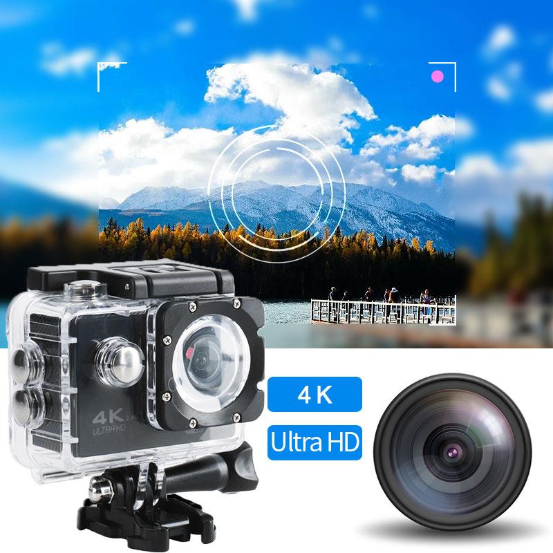 4K Ultra HD Action Camera 2.0'' IPS LCD WiFi 12MP 170D 30M Go Waterproof Pro Sport DV Helmet Video Camera With Remote Control