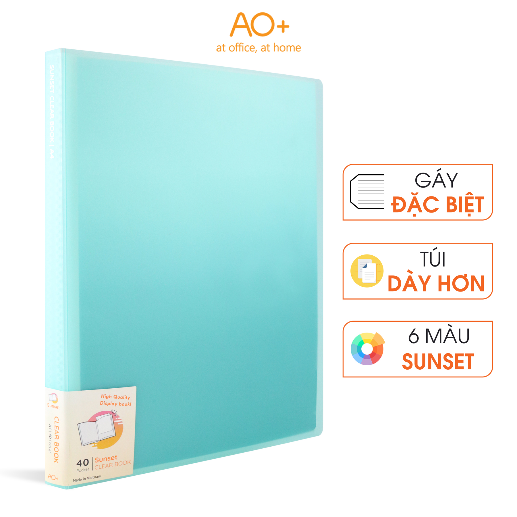Bìa Lá A4 Sunset AO+, Bìa Chuyển Màu, Túi Dày 0.06 mm