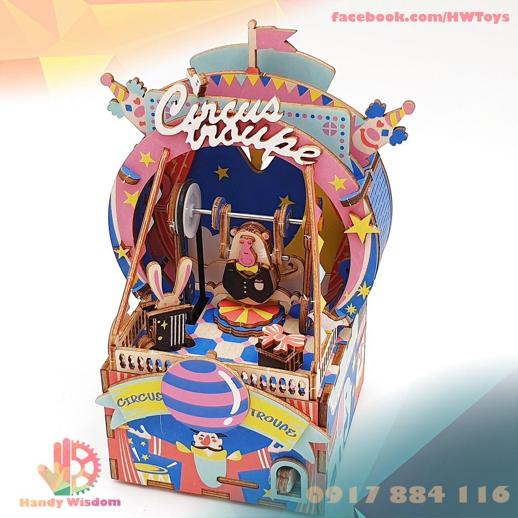 Mô hình hộp nhạc gỗ - Gánh xiếc ảo thuật - Robotime Amusement Park ADM41