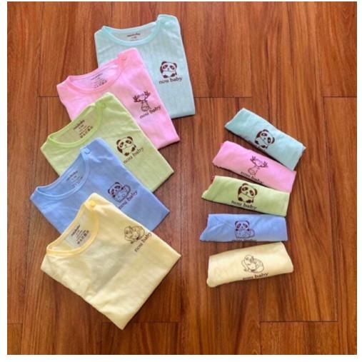 Combo 3 bộ quần áo cotton giấy mẫu trơn cho bé.