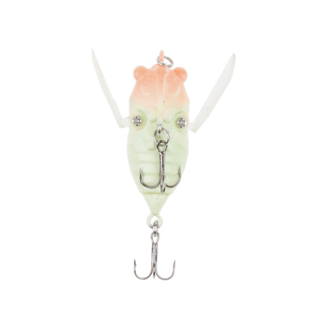 Soft Plastic Popper Fishing Baits Lures and Life-like Cicada Floating Lures