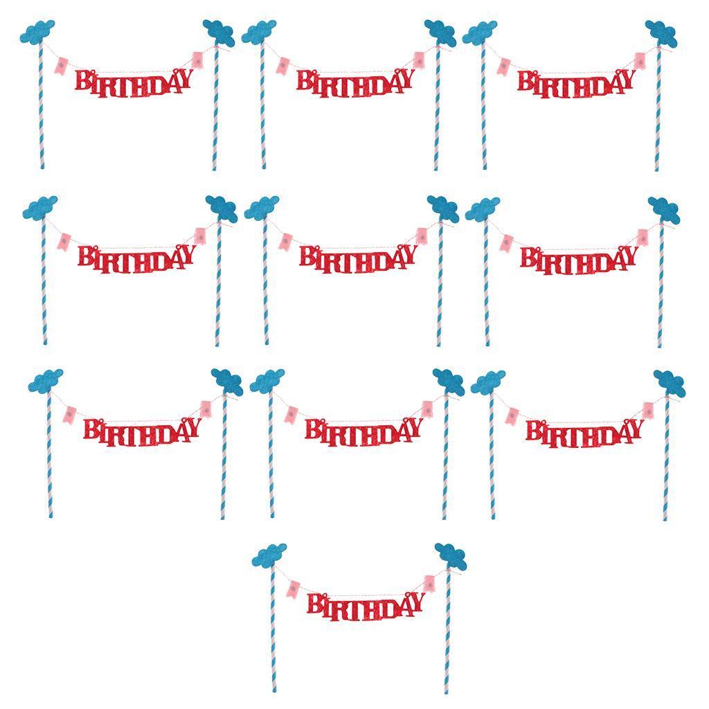 10 Pieces HAPPY BIRTHDAY Cloud Cake Topper Cake Banner Cake Centerpieces