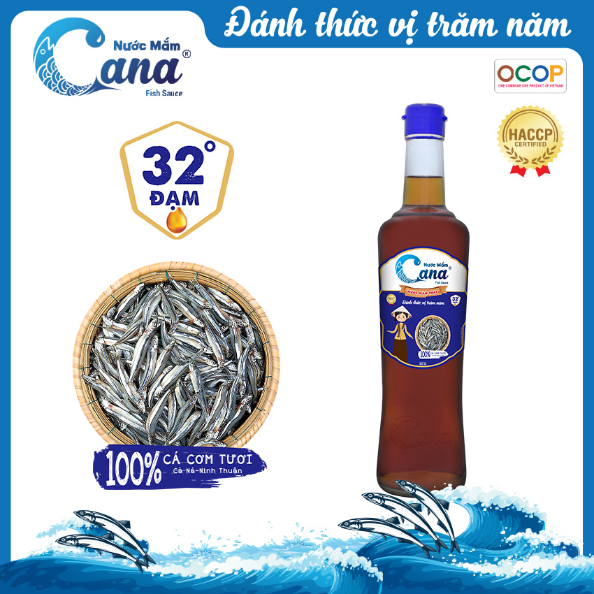 Nước mắm truyền thống CANA 32 độ Đạm - 500ml Chai Thủy Tinh