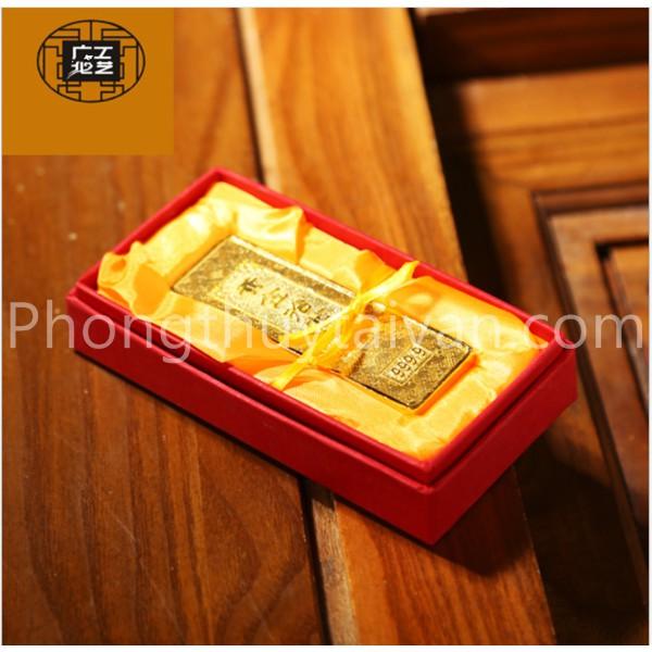 Thỏi vàng cây 9999 có HỘP 8.7cm (Chiêu lộc,Trang trí,Thờ cúng...)