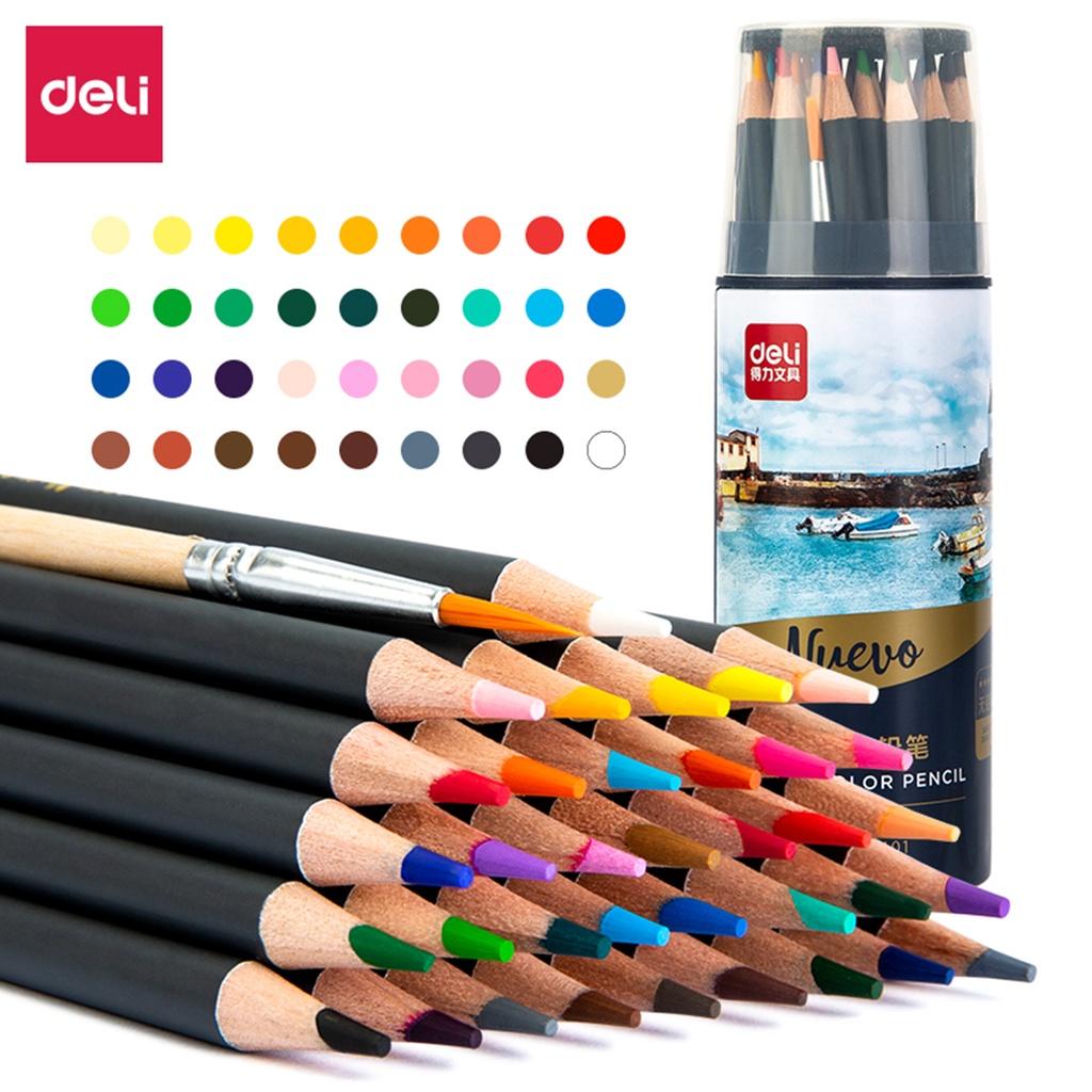 Bút chì màu nước cao cấp Deli dạng cốc - 24 màu/36 màu/48màu/72 màu - 68100/68101/68102/68114