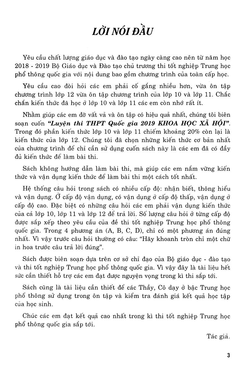 Sách Luyện Thi Trung Học Phổ Thông Quốc Gia 2019 - Khoa Học Xã Hội