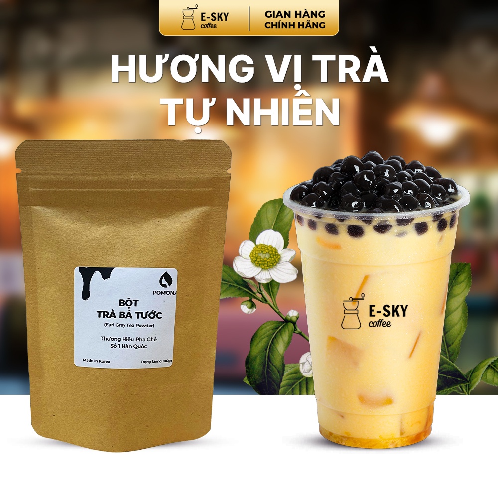 Bột Trà Bá Tước Pomona Earl Grey Tea Powder Nguyên Liệu Pha Chế Trà Sữa Milk Foam Hàn Quốc 500g