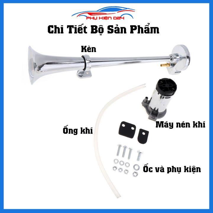 Còi sinh hơi Kplus mạ chorme K101-A điện áp 12V/24V chuyên dùng cho ô tô