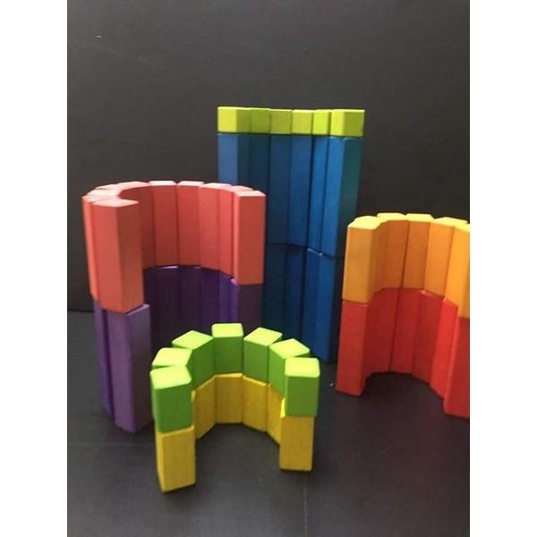 ĐỒ CHƠI - BỘ XẾP HÌNH SÁNG TẠO 100 CHI TIẾT-Đồ chơi gỗ an toàn, sáng tạo, phát triển trí tuệ, thông minh cho trẻ