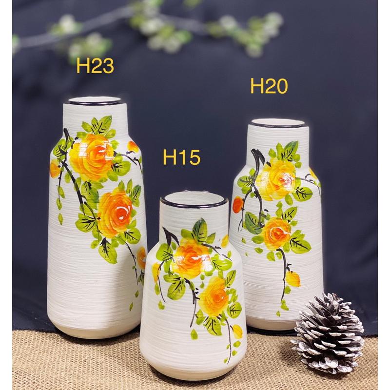 Set 3 lọ Decor- cắm hoa. Gốm sứ Bát Tràng.