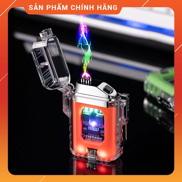 Hột Quẹt Bật Lửa Sạc Điện USB K30 Tia Lửa Điện Plasma Chống Nước Cực Tốt - Full Hộp Đựng