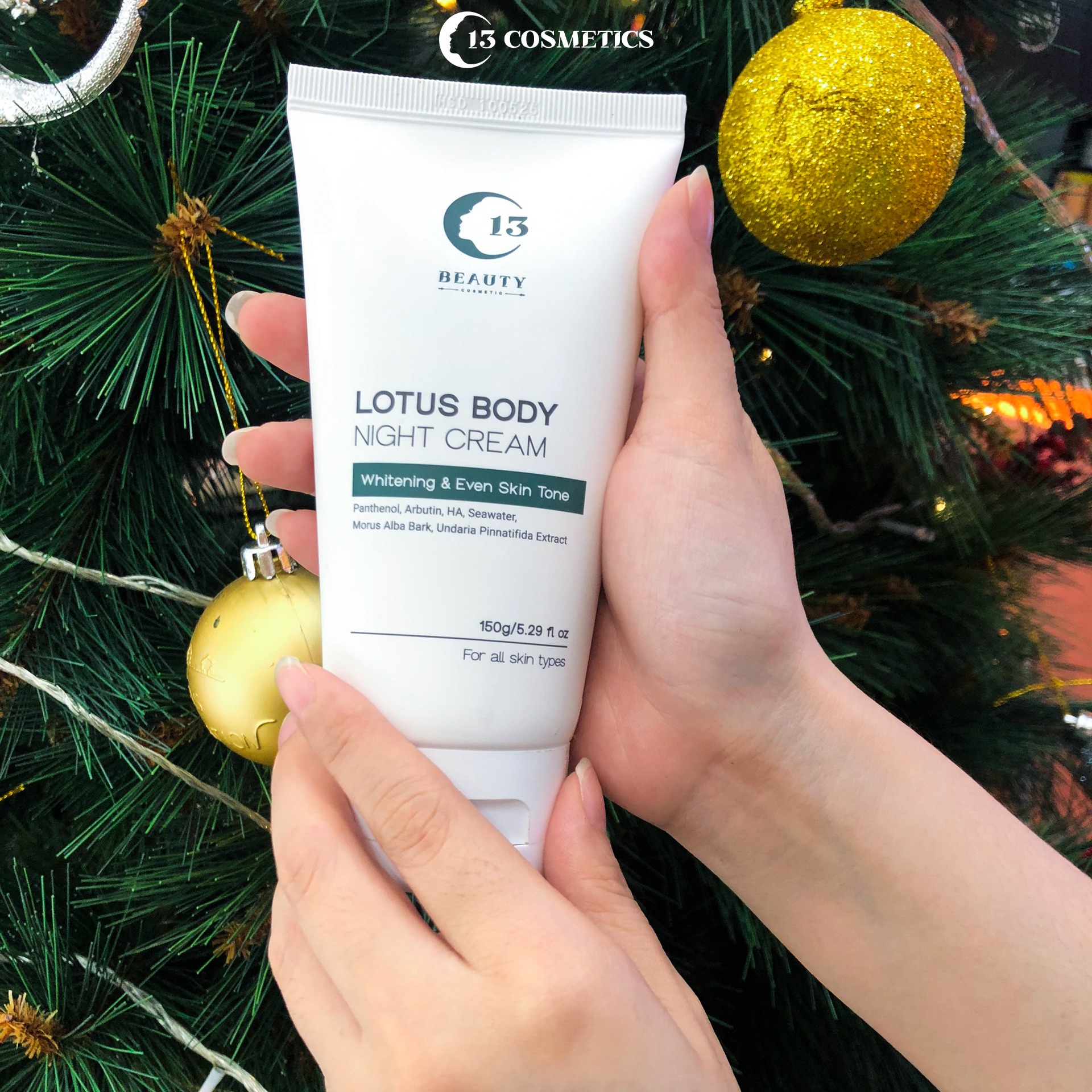 Kem Dưỡng Thể Ban Đêm Ngừa Lão Hóa, Làm Trắng, Cấp Ẩm Chuyên Sâu C13 Cosmetics Thu Trang Lotus Body Night Cream 150g