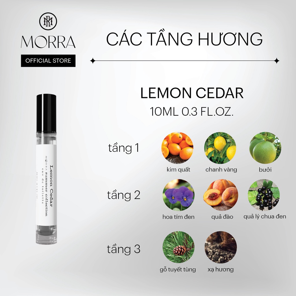 Nước Hoa Unisex Lemon Cedar 10ml Nguyên Liệu Nhập Pháp Hương Thơm Thanh Mát