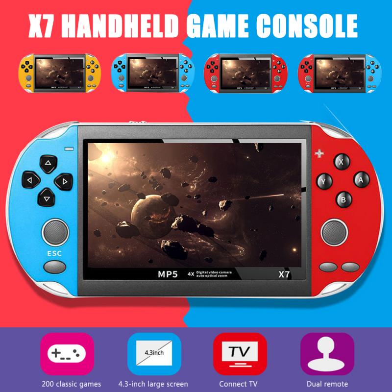 Máy chơi game cầm tay điện tử 4 nút mini X7 nghe nhạc xem phim ebook game sup per HD screenmanf hình 30fps