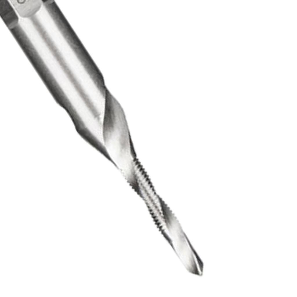 HSS 6542 Combination Drill Tap Bit Set Fractional inch 1/8'', 5/32", 3/16", 1/4", 5/16", 3/8" with 1/4” Hex Shank Spiral Flute Tapping Tool
