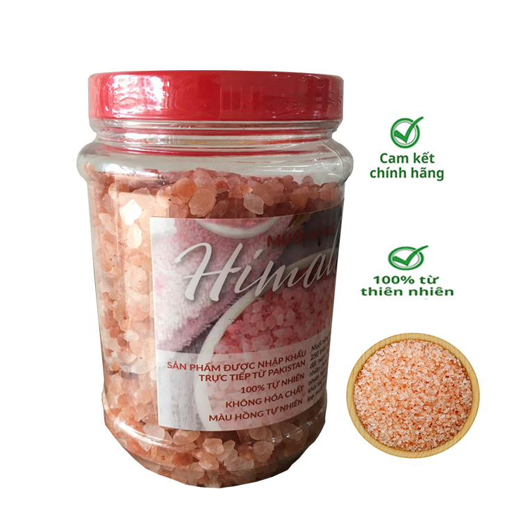 Muối hồng himalaya lọ 500 gr loại Hạt