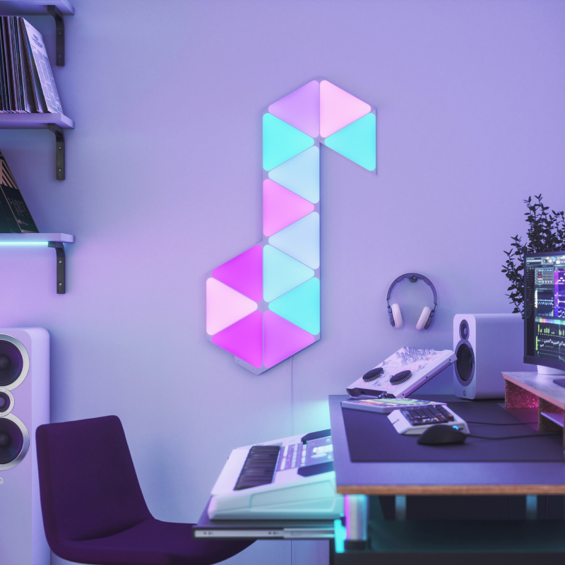 Đèn thông minh Nanoleaf Shapes Tam Giác Triangle Starter Kit 9  ô đèn (Bộ khởi động)  - Hàng Chính Hãng