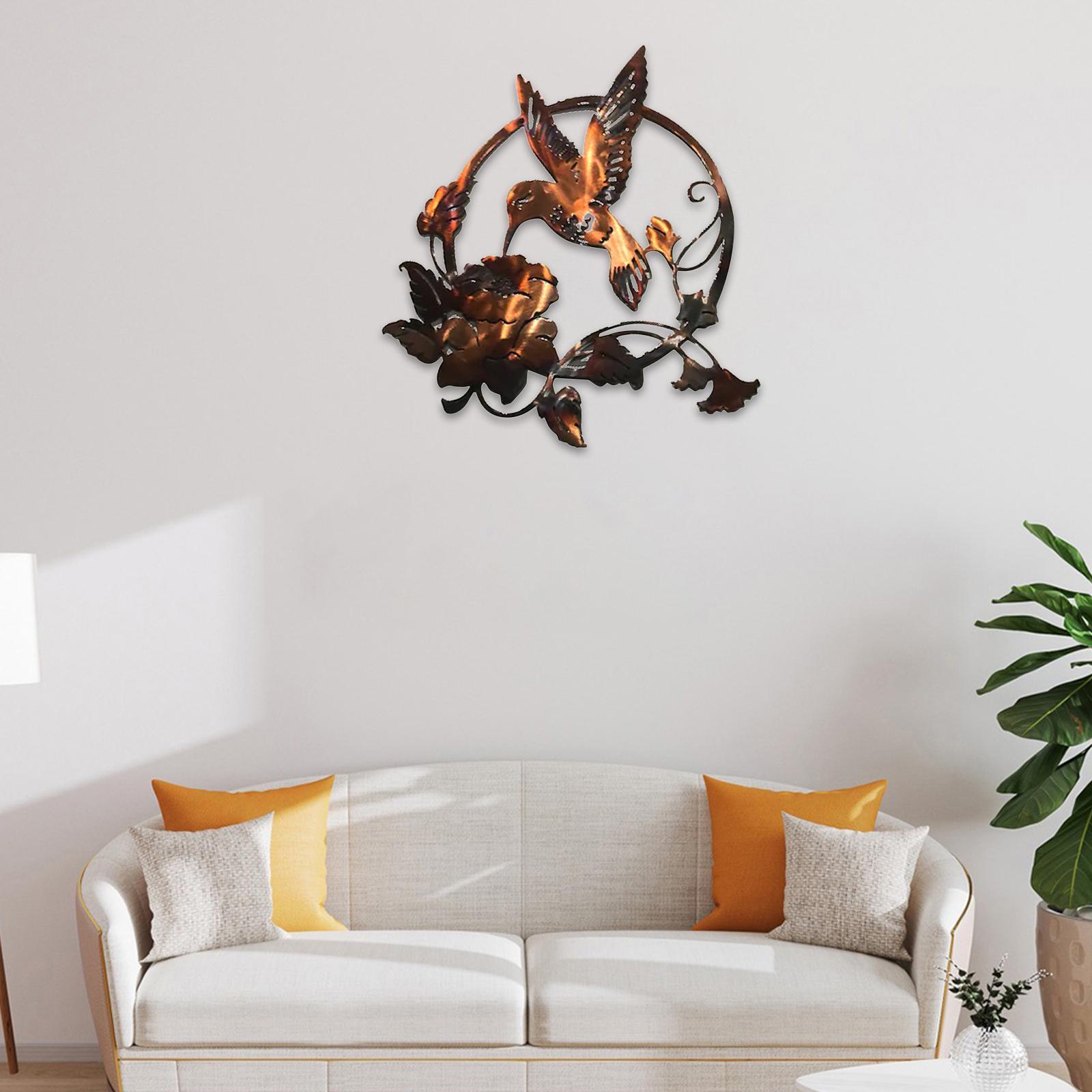 Bird Metal Wall Silhouette Wall Sculptures Garden Statues Outdoor Home