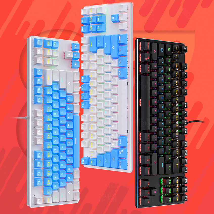 Bàn phím cơ gaming TKL 87 phím SIDOTECH K004 Blue Switch tuổi thọ 50 triệu lần bấm thuộc dòng bàn phím máy tính chơi game mini có LED RGB biến đổi cấu trúc cơ học vật lý tốc độ gõ phím cao - Hàng Chính Hãng