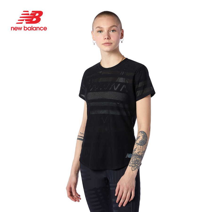 Áo thun tay ngắn thể thao nữ New Balance Q Speed Jacquard - AWT13277BK (form châu Á)