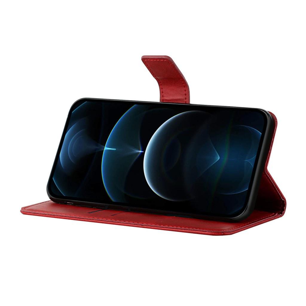 Bao da điện thoại dạng ví nắp lật các đường màu trơn cho Samsung Galaxy A21S A31 A40 A41 A50 A51 A70 A71 Note 20 Ultra