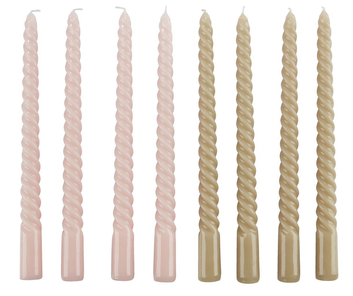 Nến | JYSK Baldur | Bộ 4 chiếc | paraffin | xanh/hồng | DK2.5xC25cm