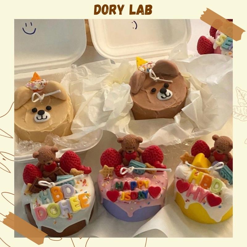 Nến Thơm Handmade Bánh Kem Gấu Con Nhiều Mẫu - Dory Lab