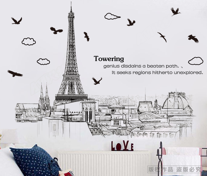 Hình ảnh Decal Dán Tường Tháp Eiffel