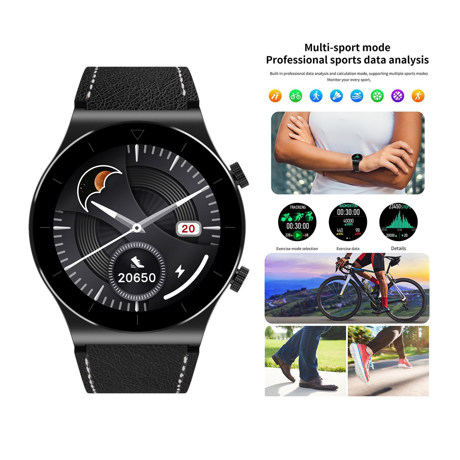 Sports Men Smartwatch Waterproof Bluetooth Call Calorie Counter Black 01