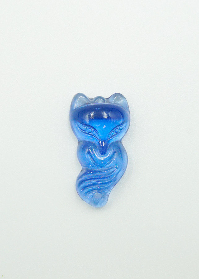 Mặt dây Hồ Ly yểu điệu đá Topaz xanh dương Tình Duyên - mạng Thủy