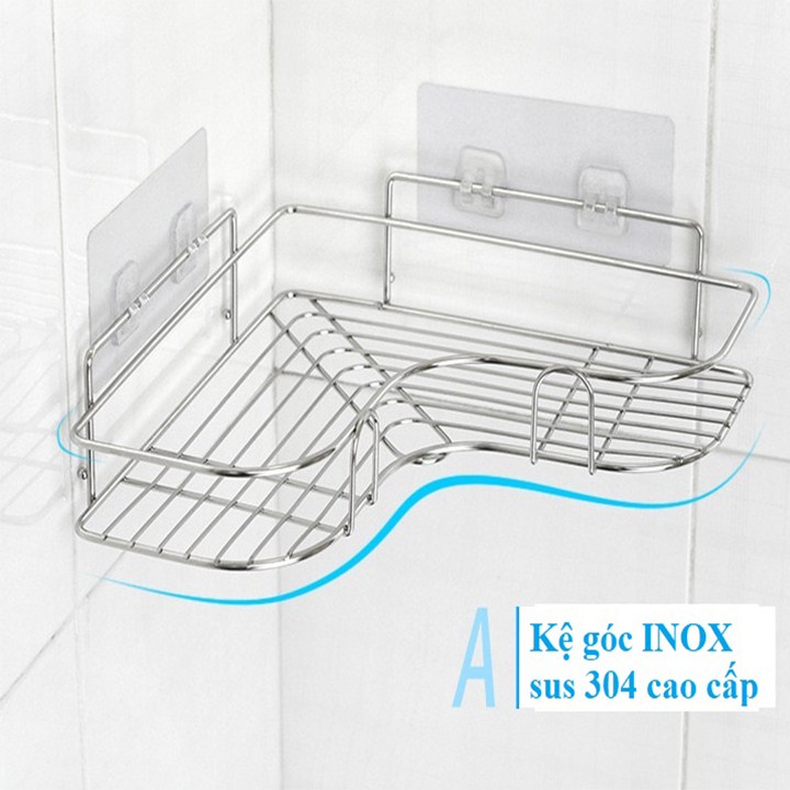 Kệ Góc Inox Dán Tường Nhà Tắm Đa Năng