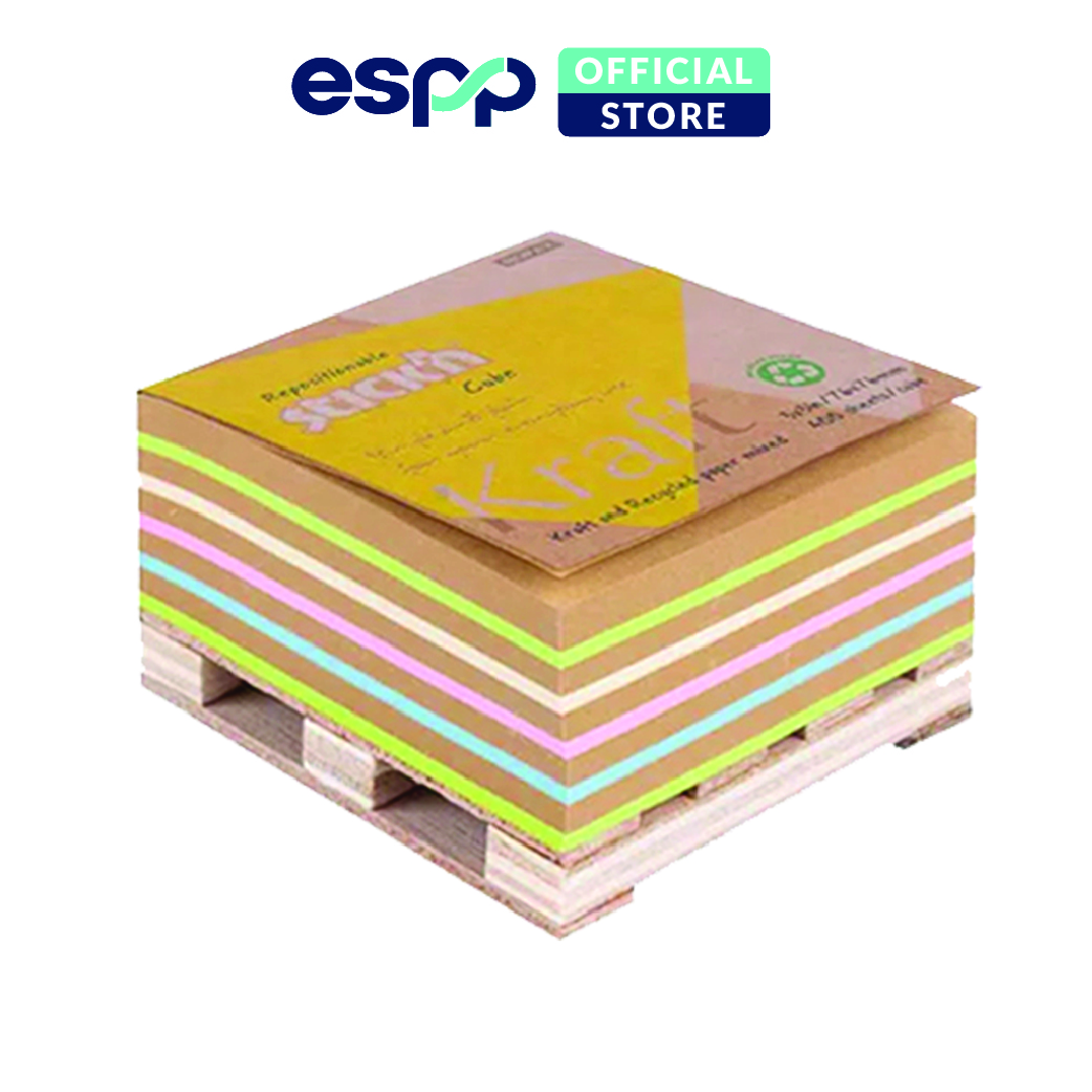 400 tờ Giấy note Kraft khối vuông có chân đế để bàn - 8x8cm - Stick'n