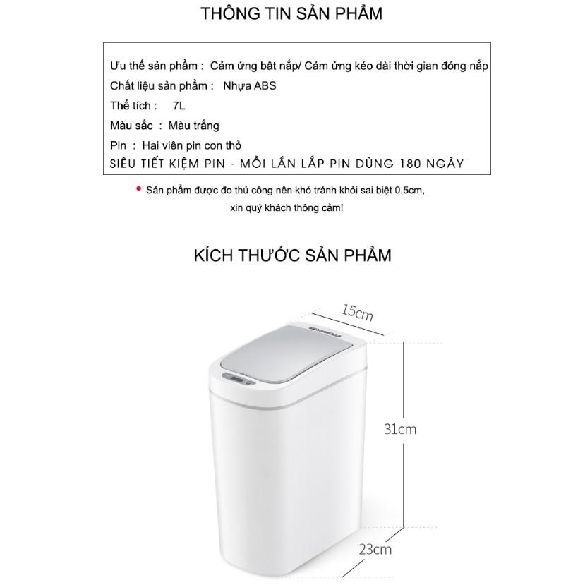 Thùng rác cảm ứng hồng ngoại tiết kiệm không gian 7L