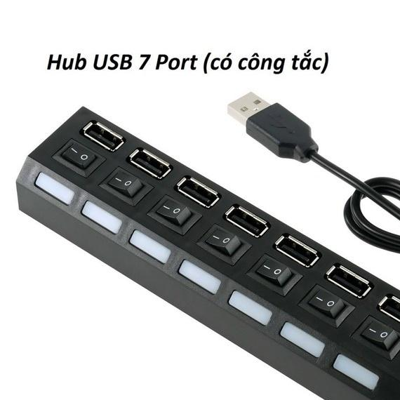 Hub USB 7 cổng 2.0, có công tắc