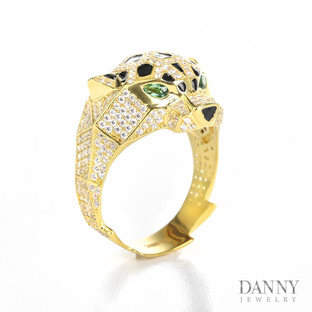 Nhẫn UNISEX Bạc Thổ Nhĩ Kỳ Xi Vàng 18k Kiểu Dáng Đầu Con Báo Danny Jewelry LI1TZ001
