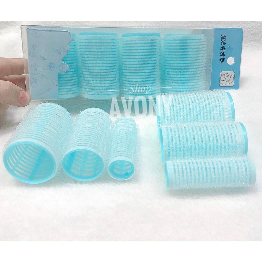 Bộ gồm 12 lô cuốn tóc gai dính nhiều size Multi use hair Rollers