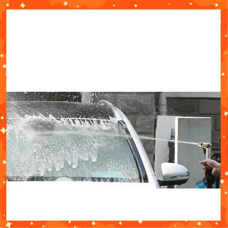 Bộ dây vòi xịt nước rửa xe,tưới cây .tăng áp 3 lần,loại 3m, 5m 206236 đầu đồng,cút nhựa,nối đai+ tặng mở chai