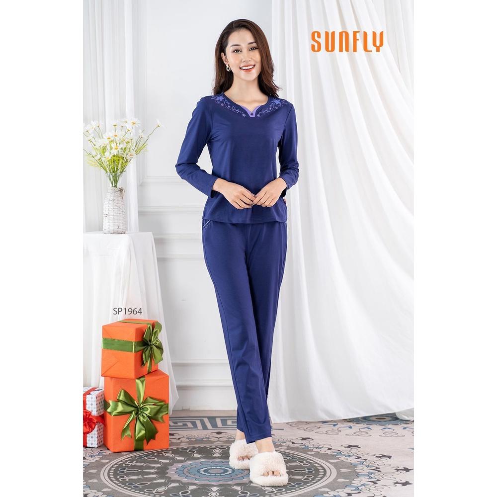 SP1964 ĐỒ BỘ MẶC NHÀ COTTON ÁO DÀI QUẦN DÀI