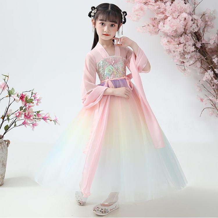 DONGSHOP Cô gái Hán phục nữ nhi cổ trang váy nàng tiên váy váy công chúa váy Trung Quốc phong cách siêu tiên mùa hè váy mùa hè