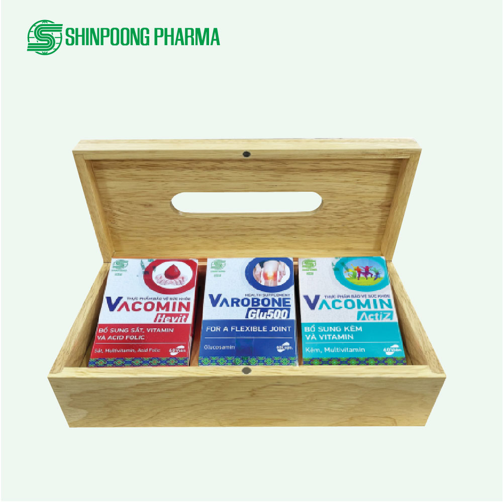 COMBO 3 HỘP - Viên Uống SHINPOONG VACOMIN ACTIZ, VACOMIN HEVIT và VAROBONE GLU500
