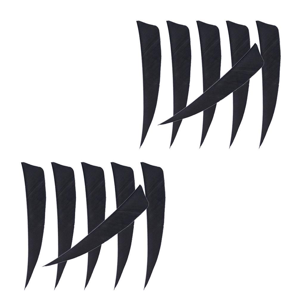 2-6pack 12 Pieces 4 Inch Archery Arrow Feathers Fletchings Vanes Black