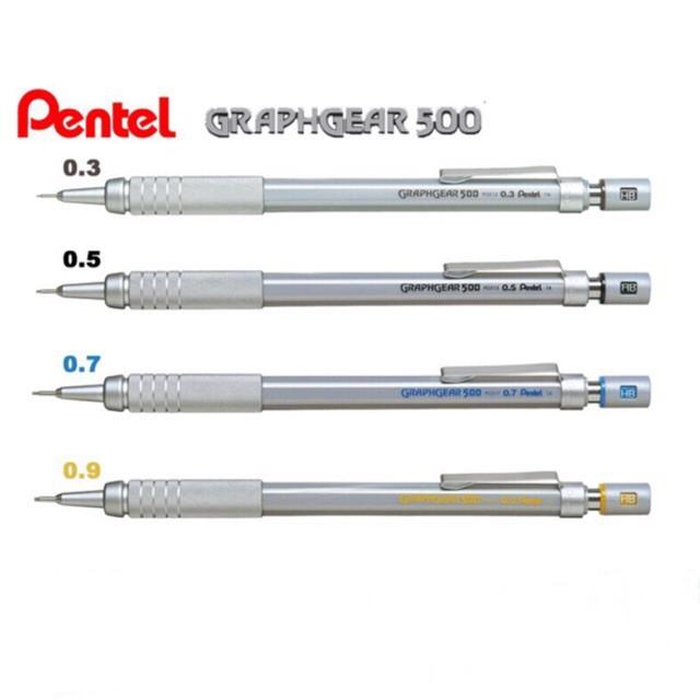 Bút chì kỹ thuật thân kim loại Pentel Graphgear500 PG515 Mechanical Pencil for Draft 0.5mm