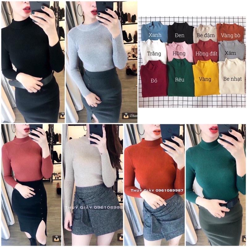 Áo len nữ cổ 3p nhiều màu loại đẹp giá tốt