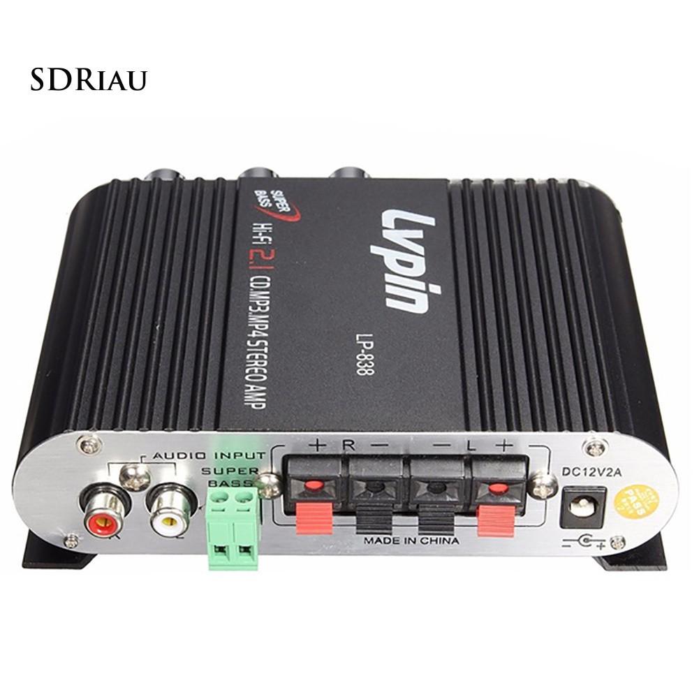 Máy khuếch đại kênh radio Stereo Lvpin 838 12V HiFi CD MP3 MP4 Trên xe hơi