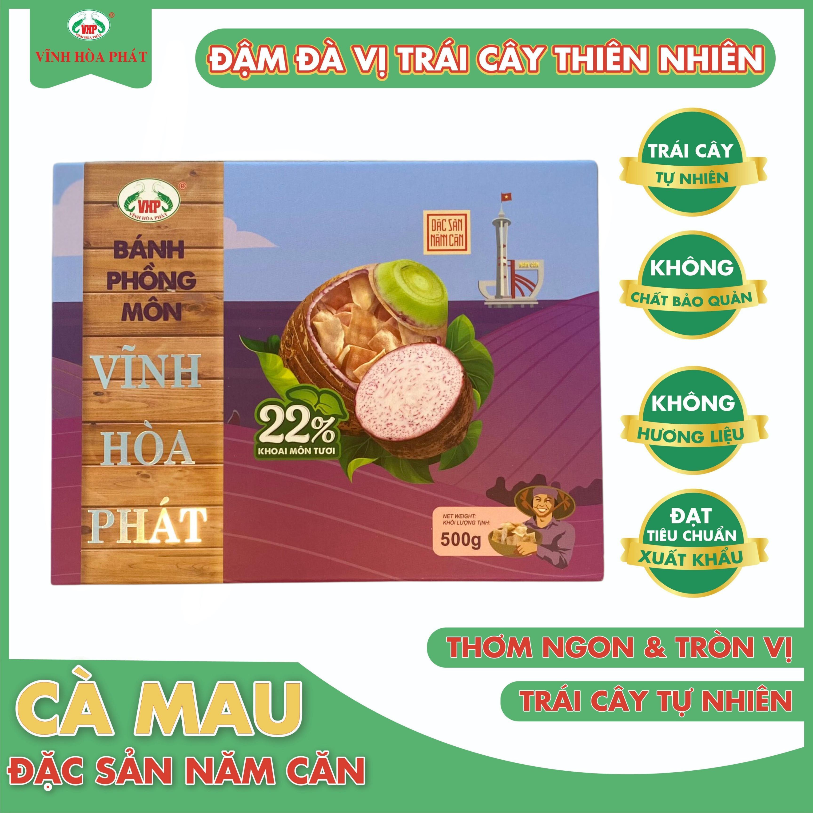 Đặc Sản Năm Căn - Bánh Phồng Môn Hộp 500G - OCOP 3 Sao