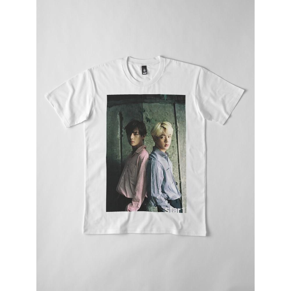 Áo thun nam nữ in hình TaeHyung và Jin nhóm BTS form rộng cổ tròn cực chất