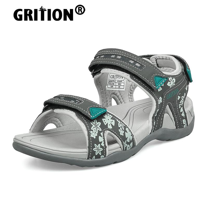 Grition Nữ Giày Sandal Đi Biển Đi Bộ 2022 Mới Thời Trang Mùa Hè Phẳng Famale Giày Chống Trơn Trượt Thoáng Khí Trọng Lượng Nhẹ Color: khaki Shoe Size: 41