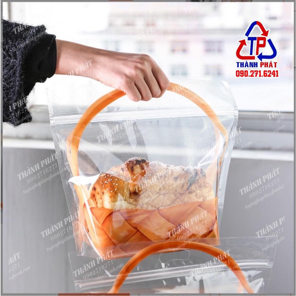 50 Túi zip hình giỏ xách đựng bánh mì hoa cúc - bánh kẹo mứt tết - bánh ngọt sừng trâu